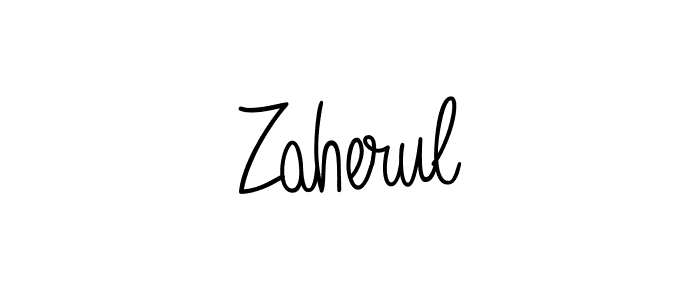 Use a signature maker to create a handwritten signature online. With this signature software, you can design (Angelique-Rose-font-FFP) your own signature for name Zaherul. Zaherul signature style 5 images and pictures png