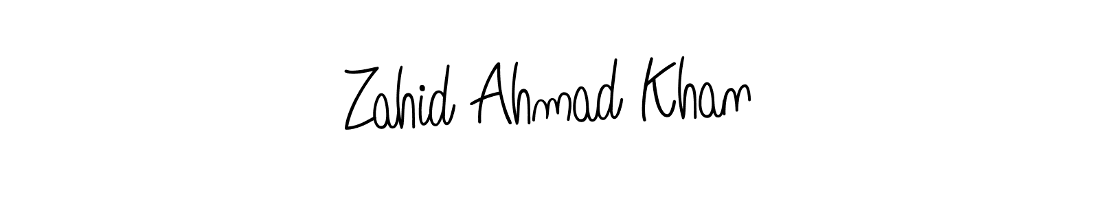 Use a signature maker to create a handwritten signature online. With this signature software, you can design (Angelique-Rose-font-FFP) your own signature for name Zahid Ahmad Khan. Zahid Ahmad Khan signature style 5 images and pictures png