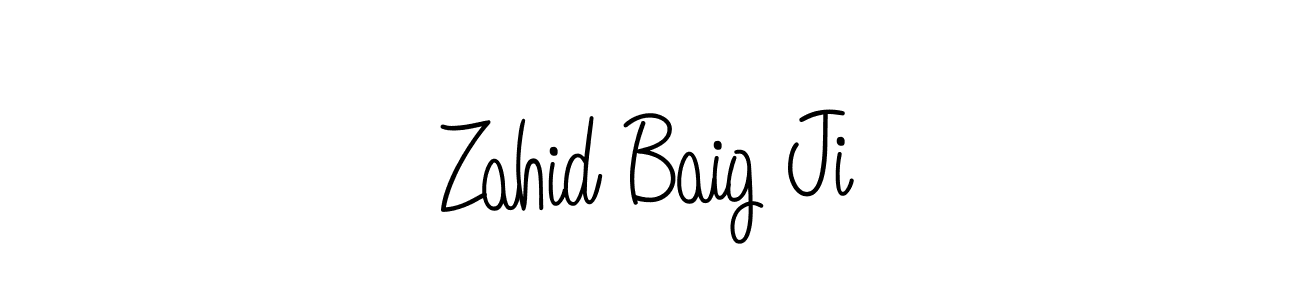 You should practise on your own different ways (Angelique-Rose-font-FFP) to write your name (Zahid Baig Ji) in signature. don't let someone else do it for you. Zahid Baig Ji signature style 5 images and pictures png