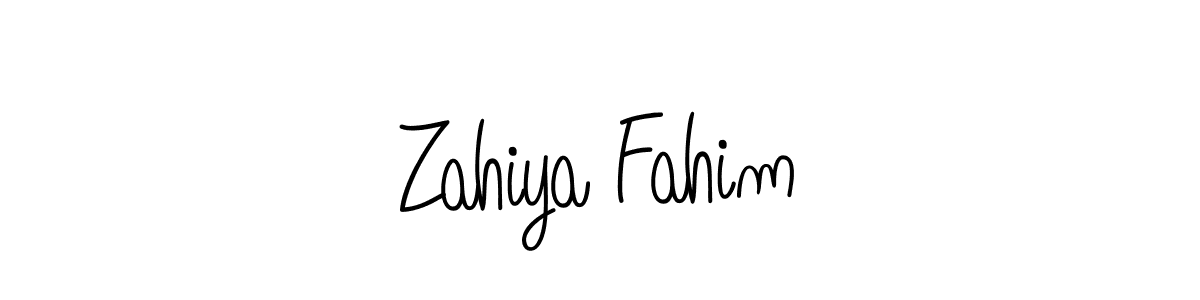 Create a beautiful signature design for name Zahiya Fahim. With this signature (Angelique-Rose-font-FFP) fonts, you can make a handwritten signature for free. Zahiya Fahim signature style 5 images and pictures png