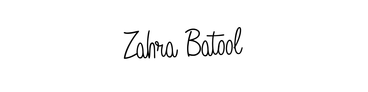 Use a signature maker to create a handwritten signature online. With this signature software, you can design (Angelique-Rose-font-FFP) your own signature for name Zahra Batool. Zahra Batool signature style 5 images and pictures png