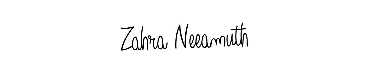 Also we have Zahra Neeamuth name is the best signature style. Create professional handwritten signature collection using Angelique-Rose-font-FFP autograph style. Zahra Neeamuth signature style 5 images and pictures png