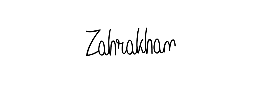 You should practise on your own different ways (Angelique-Rose-font-FFP) to write your name (Zahrakhan) in signature. don't let someone else do it for you. Zahrakhan signature style 5 images and pictures png