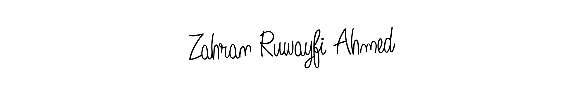 You should practise on your own different ways (Angelique-Rose-font-FFP) to write your name (Zahran Ruwayfi Ahmed) in signature. don't let someone else do it for you. Zahran Ruwayfi Ahmed signature style 5 images and pictures png