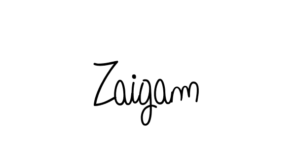 How to make Zaigam name signature. Use Angelique-Rose-font-FFP style for creating short signs online. This is the latest handwritten sign. Zaigam signature style 5 images and pictures png