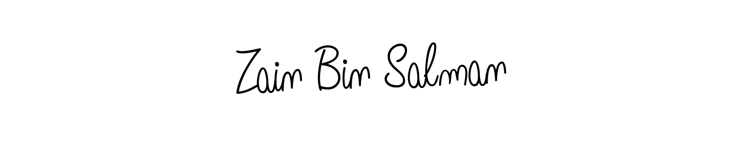 How to make Zain Bin Salman name signature. Use Angelique-Rose-font-FFP style for creating short signs online. This is the latest handwritten sign. Zain Bin Salman signature style 5 images and pictures png