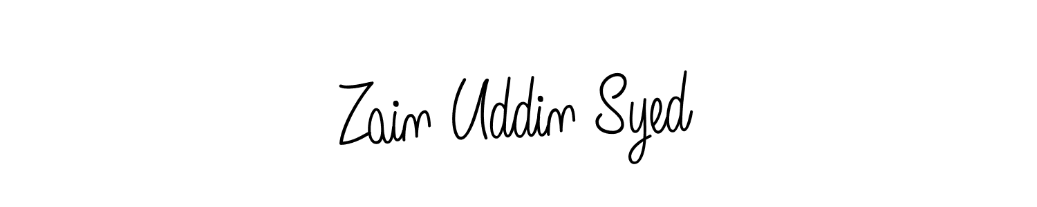 Use a signature maker to create a handwritten signature online. With this signature software, you can design (Angelique-Rose-font-FFP) your own signature for name Zain Uddin Syed. Zain Uddin Syed signature style 5 images and pictures png