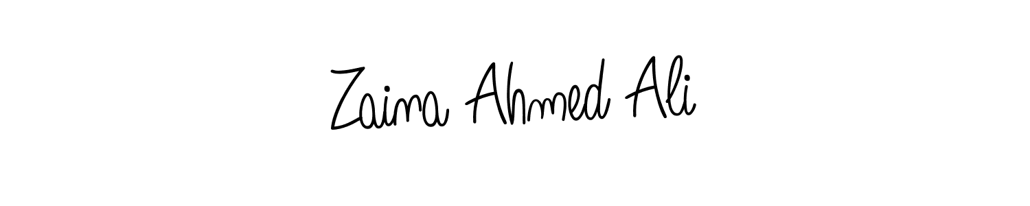 How to make Zaina Ahmed Ali name signature. Use Angelique-Rose-font-FFP style for creating short signs online. This is the latest handwritten sign. Zaina Ahmed Ali signature style 5 images and pictures png