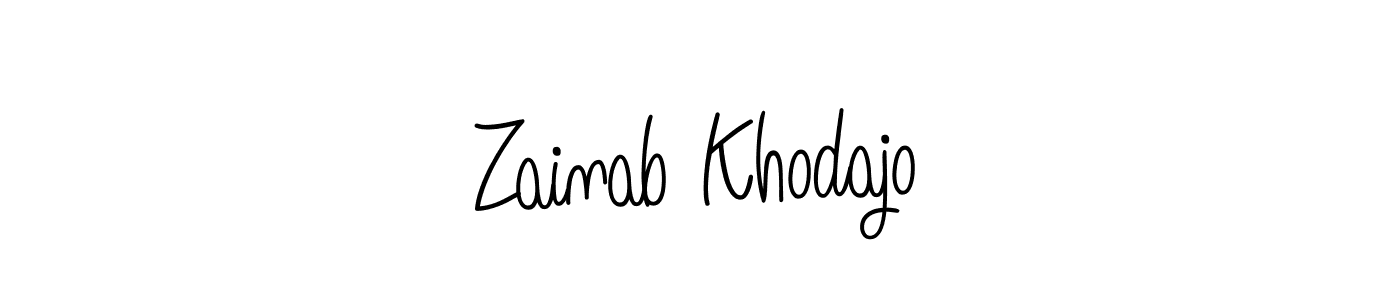 Design your own signature with our free online signature maker. With this signature software, you can create a handwritten (Angelique-Rose-font-FFP) signature for name Zainab Khodajo. Zainab Khodajo signature style 5 images and pictures png