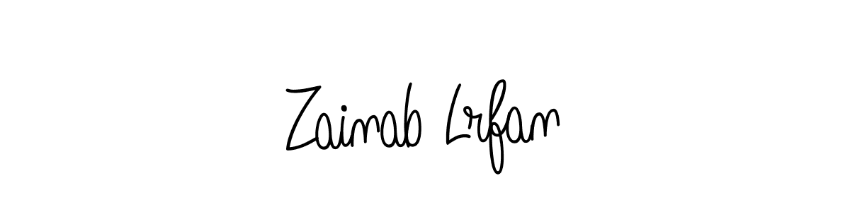 How to make Zainab Lrfan name signature. Use Angelique-Rose-font-FFP style for creating short signs online. This is the latest handwritten sign. Zainab Lrfan signature style 5 images and pictures png