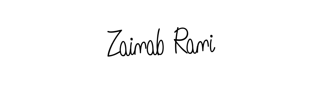Design your own signature with our free online signature maker. With this signature software, you can create a handwritten (Angelique-Rose-font-FFP) signature for name Zainab Rani. Zainab Rani signature style 5 images and pictures png