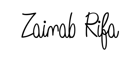 The Angelique-Rose-font-FFP handwriting style adds charm and authenticity to name Zainab Rifa. A wonderful choice for personal thank-you notes. Zainab Rifa signature style 5 images and pictures png