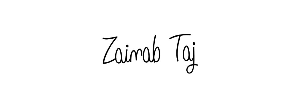 Create a beautiful signature design for name Zainab Taj. With this signature (Angelique-Rose-font-FFP) fonts, you can make a handwritten signature for free. Zainab Taj signature style 5 images and pictures png
