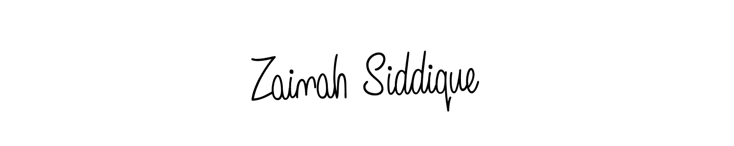 You should practise on your own different ways (Angelique-Rose-font-FFP) to write your name (Zainah Siddique) in signature. don't let someone else do it for you. Zainah Siddique signature style 5 images and pictures png