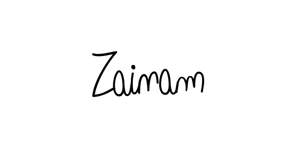 How to make Zainam name signature. Use Angelique-Rose-font-FFP style for creating short signs online. This is the latest handwritten sign. Zainam signature style 5 images and pictures png