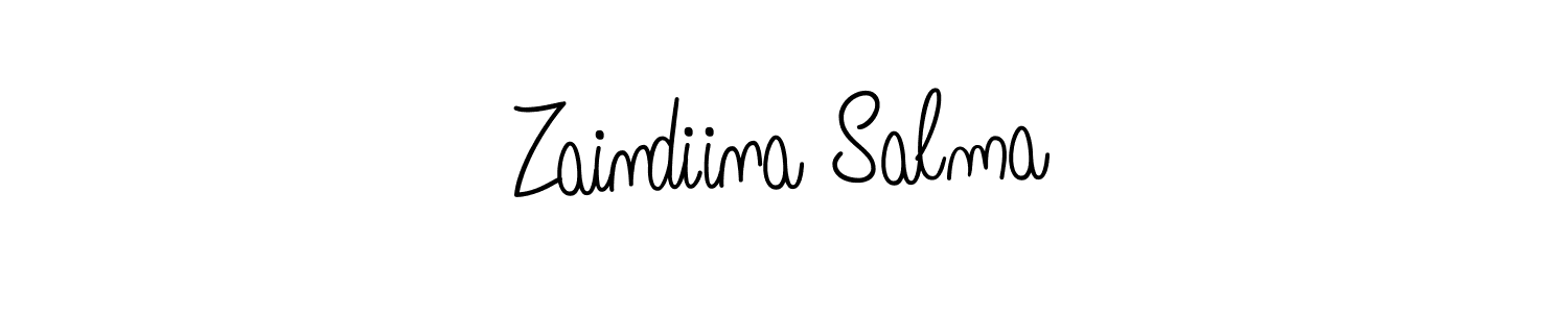 Design your own signature with our free online signature maker. With this signature software, you can create a handwritten (Angelique-Rose-font-FFP) signature for name Zaindiina Salma. Zaindiina Salma signature style 5 images and pictures png