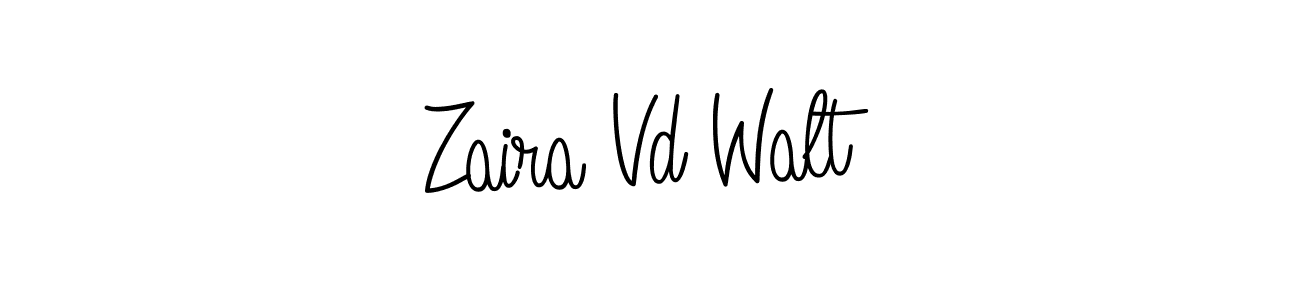 Zaira Vd Walt stylish signature style. Best Handwritten Sign (Angelique-Rose-font-FFP) for my name. Handwritten Signature Collection Ideas for my name Zaira Vd Walt. Zaira Vd Walt signature style 5 images and pictures png