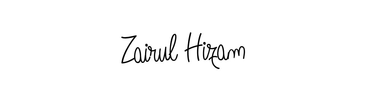 Make a beautiful signature design for name Zairul Hizam. With this signature (Angelique-Rose-font-FFP) style, you can create a handwritten signature for free. Zairul Hizam signature style 5 images and pictures png