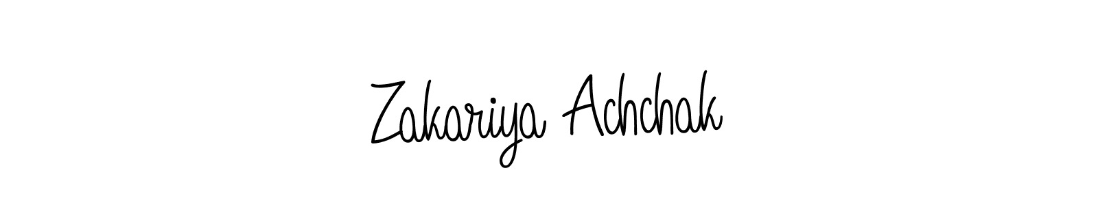 How to make Zakariya Achchak name signature. Use Angelique-Rose-font-FFP style for creating short signs online. This is the latest handwritten sign. Zakariya Achchak signature style 5 images and pictures png