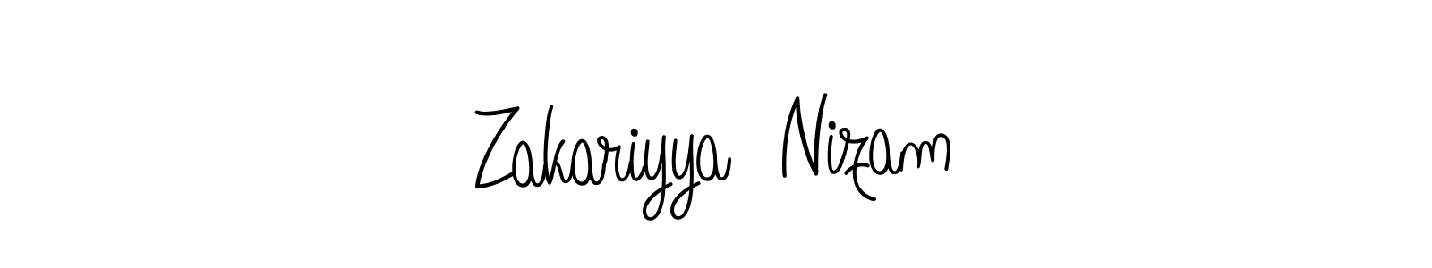 Use a signature maker to create a handwritten signature online. With this signature software, you can design (Angelique-Rose-font-FFP) your own signature for name Zakariyya  Nizam. Zakariyya  Nizam signature style 5 images and pictures png