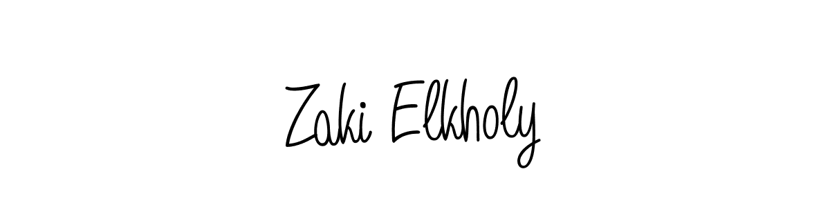 Make a beautiful signature design for name Zaki Elkholy. With this signature (Angelique-Rose-font-FFP) style, you can create a handwritten signature for free. Zaki Elkholy signature style 5 images and pictures png