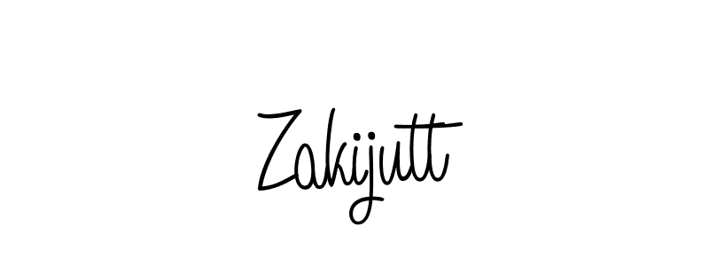 How to make Zakijutt name signature. Use Angelique-Rose-font-FFP style for creating short signs online. This is the latest handwritten sign. Zakijutt signature style 5 images and pictures png