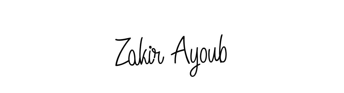 Zakir Ayoub stylish signature style. Best Handwritten Sign (Angelique-Rose-font-FFP) for my name. Handwritten Signature Collection Ideas for my name Zakir Ayoub. Zakir Ayoub signature style 5 images and pictures png