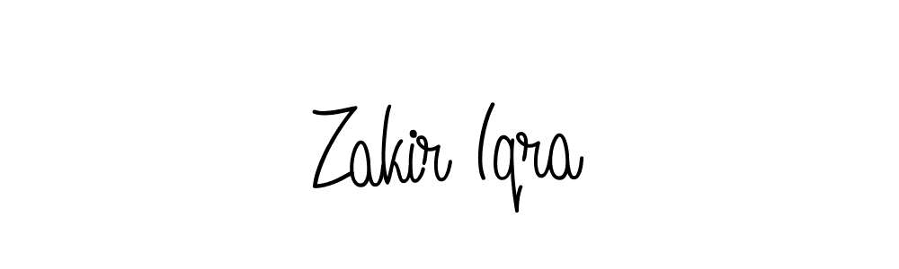 You should practise on your own different ways (Angelique-Rose-font-FFP) to write your name (Zakir Iqra) in signature. don't let someone else do it for you. Zakir Iqra signature style 5 images and pictures png