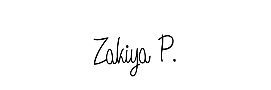 This is the best signature style for the Zakiya P. name. Also you like these signature font (Angelique-Rose-font-FFP). Mix name signature. Zakiya P. signature style 5 images and pictures png