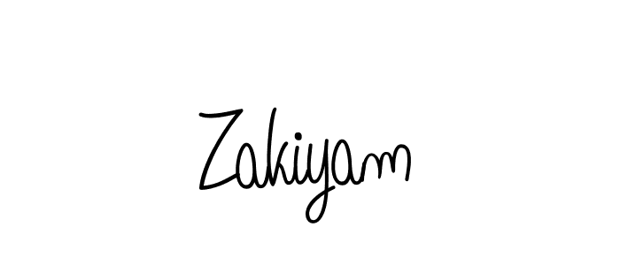 Use a signature maker to create a handwritten signature online. With this signature software, you can design (Angelique-Rose-font-FFP) your own signature for name Zakiyam. Zakiyam signature style 5 images and pictures png