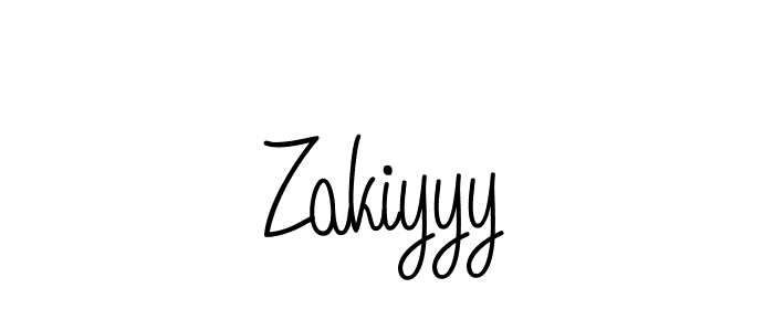 How to make Zakiyyy name signature. Use Angelique-Rose-font-FFP style for creating short signs online. This is the latest handwritten sign. Zakiyyy signature style 5 images and pictures png