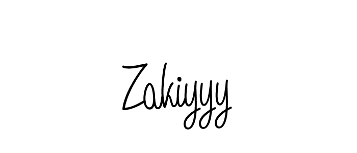 How to make Zakiyyy name signature. Use Angelique-Rose-font-FFP style for creating short signs online. This is the latest handwritten sign. Zakiyyy signature style 5 images and pictures png