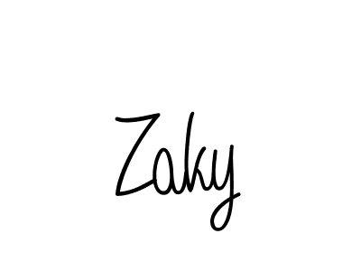 Zaky stylish signature style. Best Handwritten Sign (Angelique-Rose-font-FFP) for my name. Handwritten Signature Collection Ideas for my name Zaky. Zaky signature style 5 images and pictures png