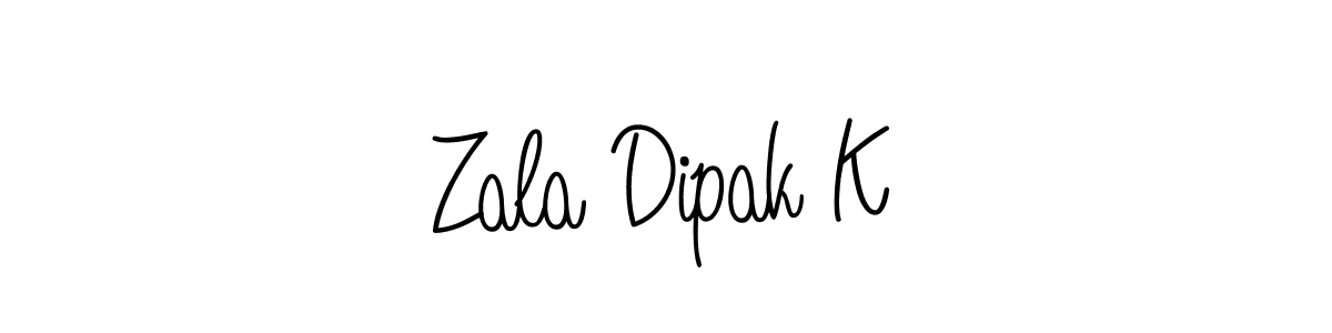How to make Zala Dipak K name signature. Use Angelique-Rose-font-FFP style for creating short signs online. This is the latest handwritten sign. Zala Dipak K signature style 5 images and pictures png