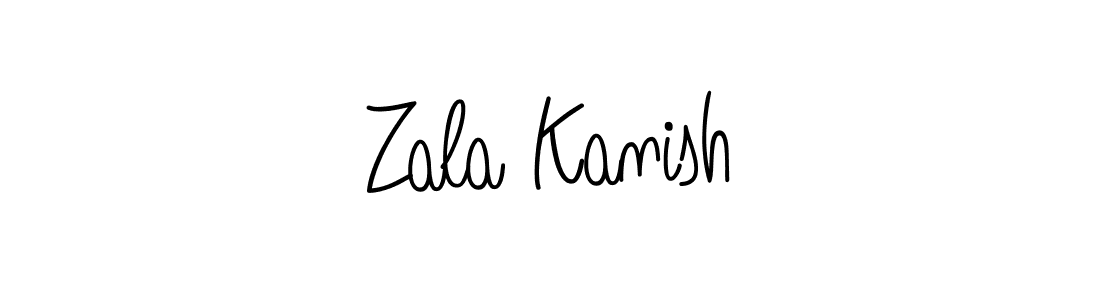 Make a beautiful signature design for name Zala Kanish. With this signature (Angelique-Rose-font-FFP) style, you can create a handwritten signature for free. Zala Kanish signature style 5 images and pictures png