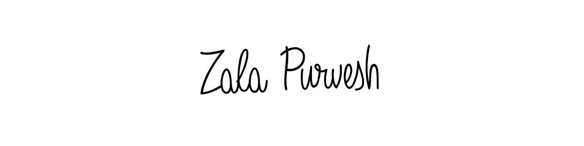 Design your own signature with our free online signature maker. With this signature software, you can create a handwritten (Angelique-Rose-font-FFP) signature for name Zala Purvesh. Zala Purvesh signature style 5 images and pictures png