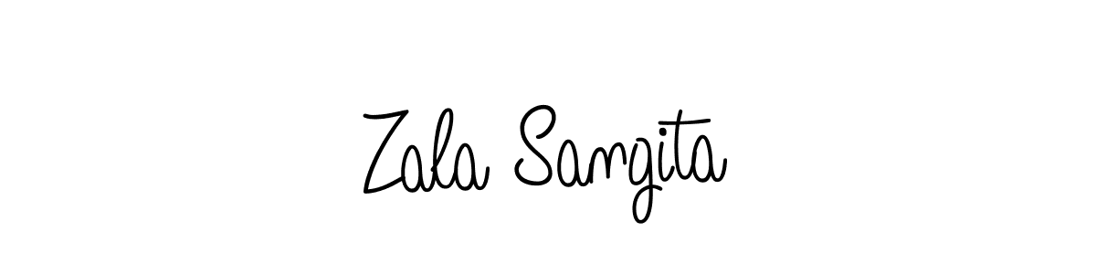 You should practise on your own different ways (Angelique-Rose-font-FFP) to write your name (Zala Sangita) in signature. don't let someone else do it for you. Zala Sangita signature style 5 images and pictures png