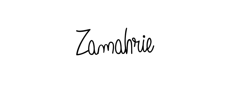 Use a signature maker to create a handwritten signature online. With this signature software, you can design (Angelique-Rose-font-FFP) your own signature for name Zamahrie. Zamahrie signature style 5 images and pictures png