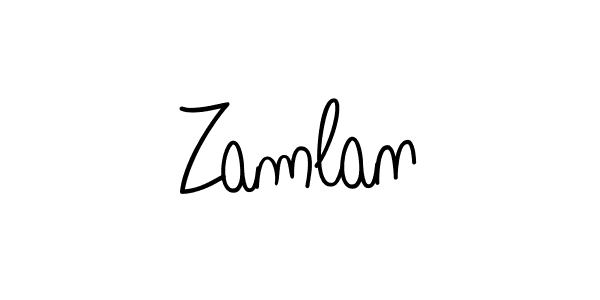 Design your own signature with our free online signature maker. With this signature software, you can create a handwritten (Angelique-Rose-font-FFP) signature for name Zamlan. Zamlan signature style 5 images and pictures png