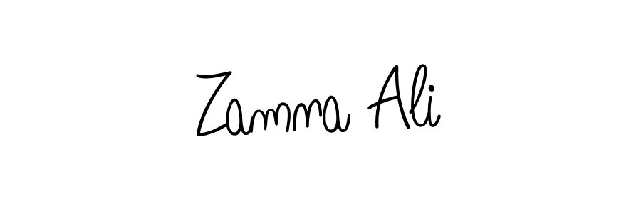 You should practise on your own different ways (Angelique-Rose-font-FFP) to write your name (Zamna Ali) in signature. don't let someone else do it for you. Zamna Ali signature style 5 images and pictures png