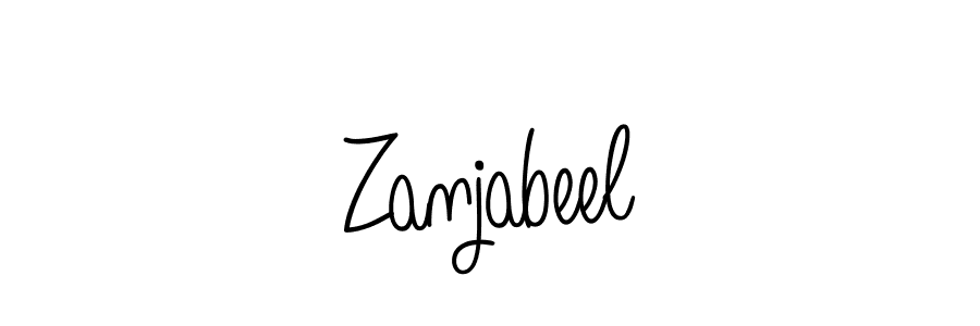 Make a beautiful signature design for name Zanjabeel. With this signature (Angelique-Rose-font-FFP) style, you can create a handwritten signature for free. Zanjabeel signature style 5 images and pictures png