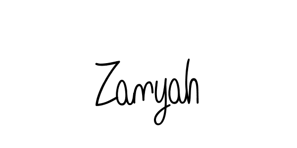 Make a beautiful signature design for name Zanyah. With this signature (Angelique-Rose-font-FFP) style, you can create a handwritten signature for free. Zanyah signature style 5 images and pictures png