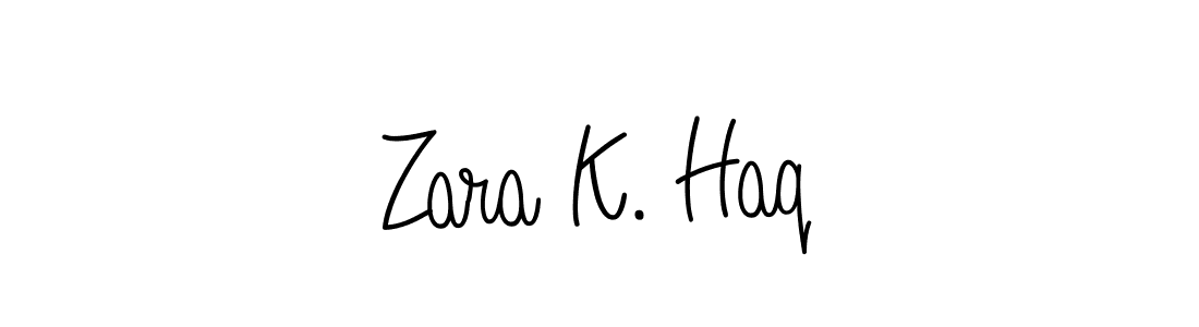 Also we have Zara K. Haq name is the best signature style. Create professional handwritten signature collection using Angelique-Rose-font-FFP autograph style. Zara K. Haq signature style 5 images and pictures png