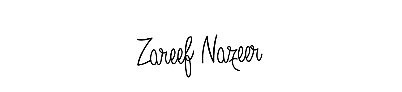 The best way (Angelique-Rose-font-FFP) to make a short signature is to pick only two or three words in your name. The name Zareef Nazeer include a total of six letters. For converting this name. Zareef Nazeer signature style 5 images and pictures png