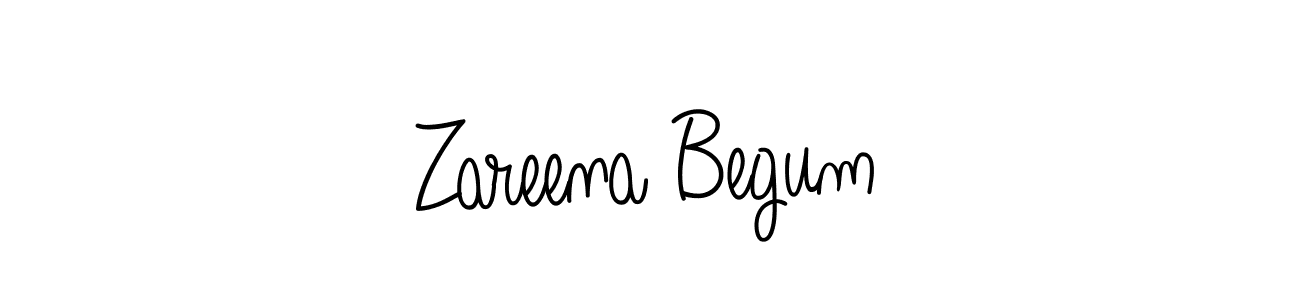 You should practise on your own different ways (Angelique-Rose-font-FFP) to write your name (Zareena Begum) in signature. don't let someone else do it for you. Zareena Begum signature style 5 images and pictures png
