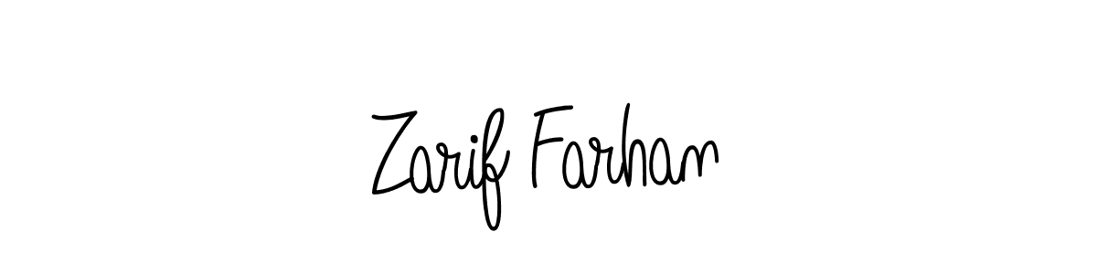 Make a beautiful signature design for name Zarif Farhan. With this signature (Angelique-Rose-font-FFP) style, you can create a handwritten signature for free. Zarif Farhan signature style 5 images and pictures png