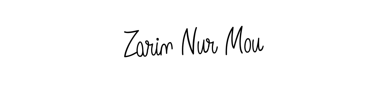 You should practise on your own different ways (Angelique-Rose-font-FFP) to write your name (Zarin Nur Mou) in signature. don't let someone else do it for you. Zarin Nur Mou signature style 5 images and pictures png