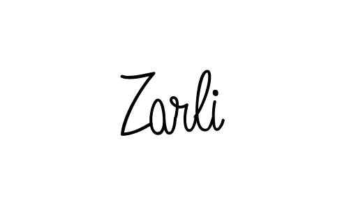 Design your own signature with our free online signature maker. With this signature software, you can create a handwritten (Angelique-Rose-font-FFP) signature for name Zarli. Zarli signature style 5 images and pictures png
