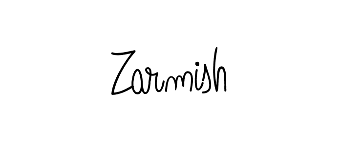 Make a beautiful signature design for name Zarmish. With this signature (Angelique-Rose-font-FFP) style, you can create a handwritten signature for free. Zarmish signature style 5 images and pictures png