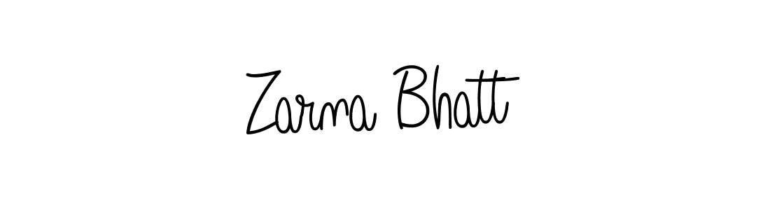Zarna Bhatt stylish signature style. Best Handwritten Sign (Angelique-Rose-font-FFP) for my name. Handwritten Signature Collection Ideas for my name Zarna Bhatt. Zarna Bhatt signature style 5 images and pictures png